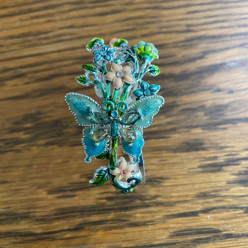 #77 Vintage Butterfly and Flower Bracelet